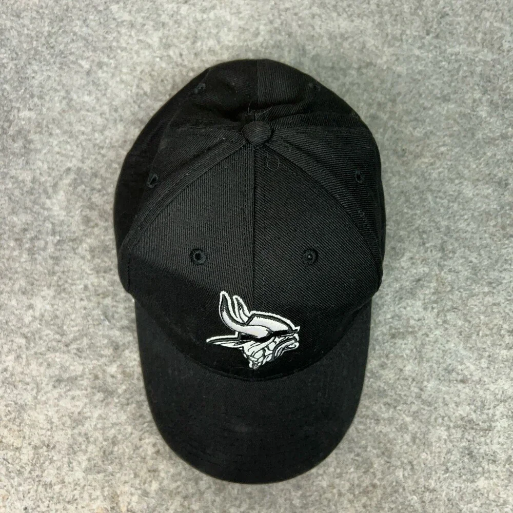 Minnesota Vikings Men Hat Strap‎ Back Black White Logo Football NFL Sports Cap